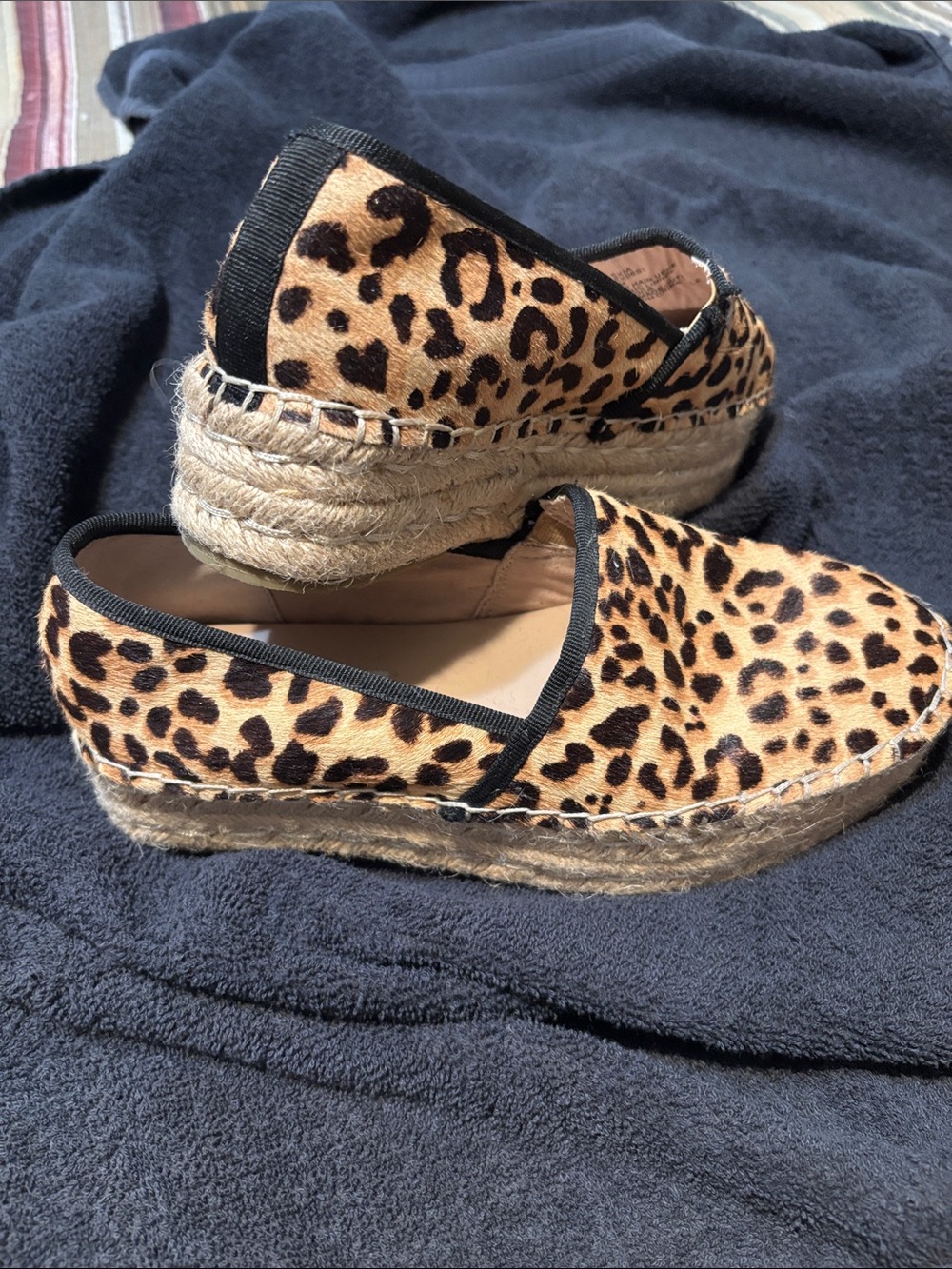 Steve Madden Leopard Print Espadrille Platform Slip-On - Tan & Black